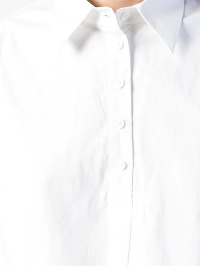 Shop Carven Cropped Poplin Shirt In White