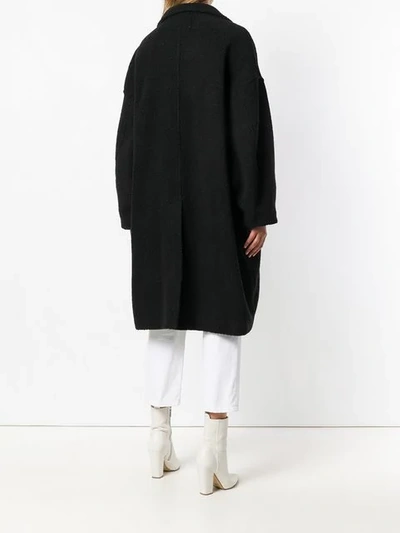 Shop Mm6 Maison Margiela Oversized Coat - Black