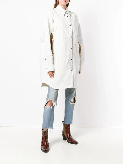 Shop Calvin Klein 205w39nyc Oversized Shirt Jacket In White