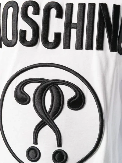 Shop Moschino Front Logo Patchwork T-shirt - White