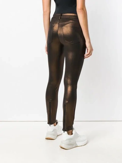 Shop Cambio Skinny Fit Trousers In Brown