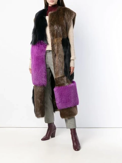 oversized fur panel coat