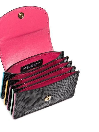 Shop Dolce & Gabbana Black Dg Crystal Embellished Embossed Leather Wallet