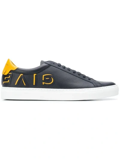 Shop Givenchy Inverted Logo Low Sneakers - Blue