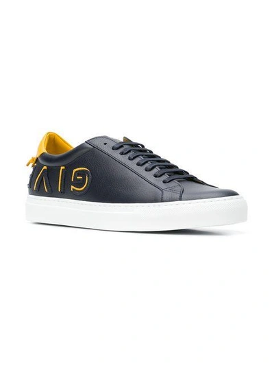 Shop Givenchy Inverted Logo Low Sneakers - Blue