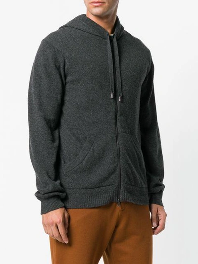 Shop Pringle Of Scotland Knitted Lounge Hoodie In Grey
