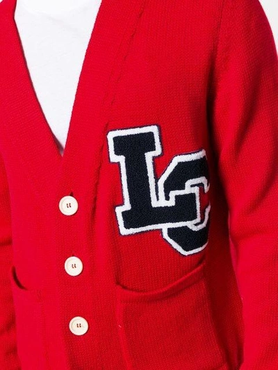Shop Lc23 Logo Embroidered Cardigan In Red