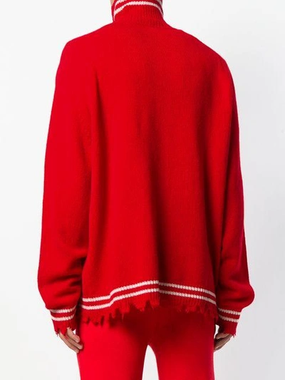 Shop Riccardo Comi Loose V-neck Sweater - Red