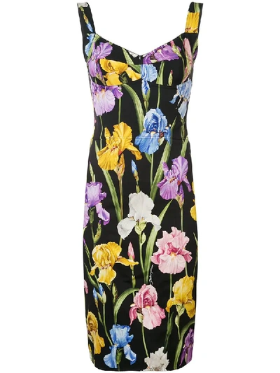 Shop Dolce & Gabbana Iris Print Bustier Dress