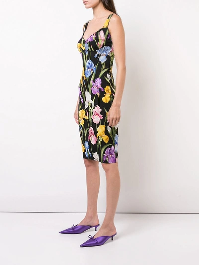 Shop Dolce & Gabbana Iris Print Bustier Dress