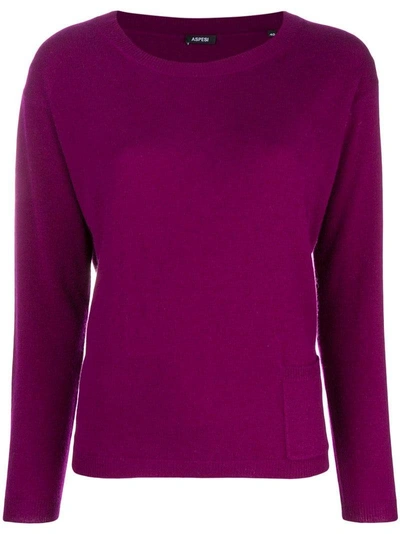 Shop Aspesi Cashmere Fine Knit Sweater - Pink & Purple
