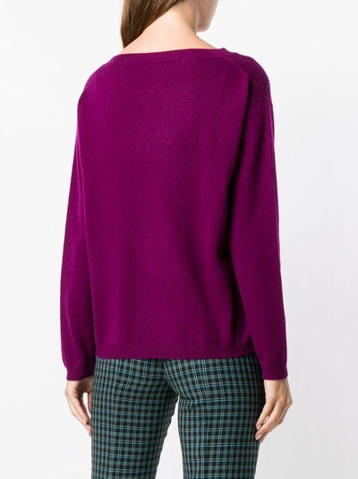 Shop Aspesi Cashmere Fine Knit Sweater - Pink & Purple
