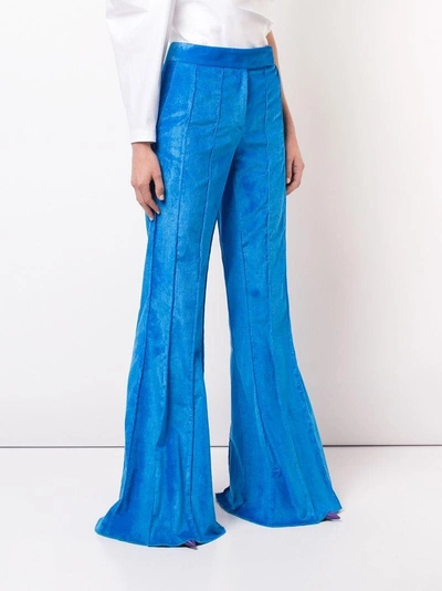 Shop Rosie Assoulin Flared Trousers - Blue