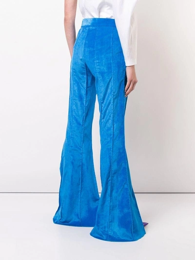 Shop Rosie Assoulin Flared Trousers - Blue
