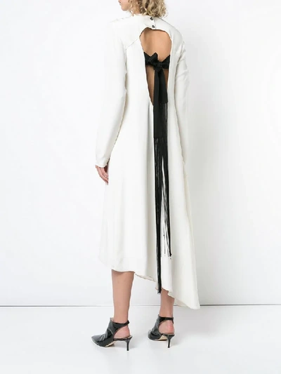 Shop Tibi Paisley Patch Asymmetric Dress - White