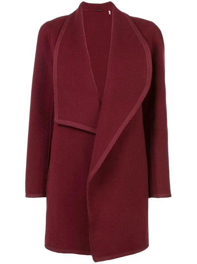 Shop Elie Tahari Exaggerated Lapel Coat In Red