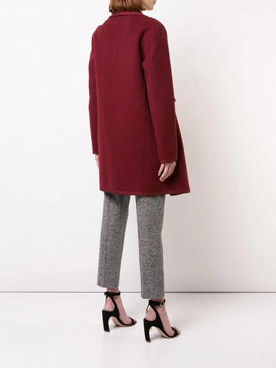 Shop Elie Tahari Exaggerated Lapel Coat In Red