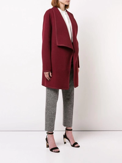 Shop Elie Tahari Exaggerated Lapel Coat In Red