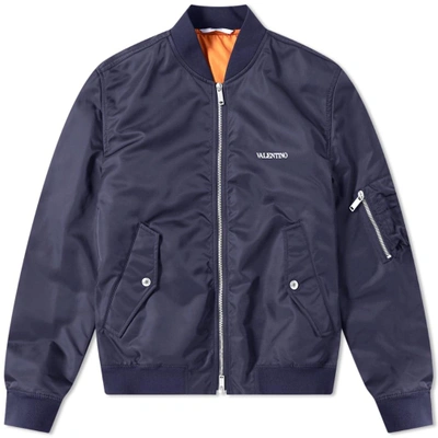 Shop Valentino Ma-1 Jacket In Blue