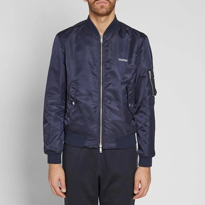 Shop Valentino Ma-1 Jacket In Blue