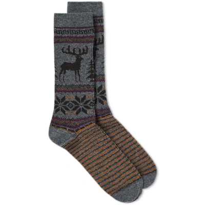 Shop Anonymous Ism Deer Snow Sock In Grey