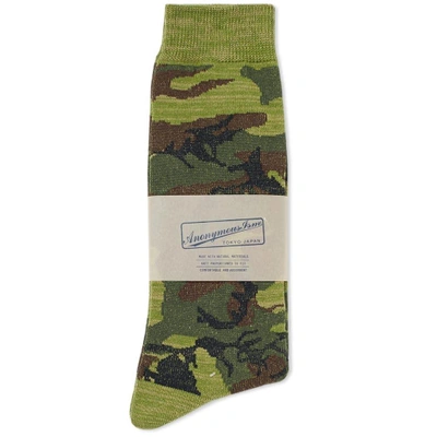 Shop Anonymous Ism Camo Crew Sock In Green