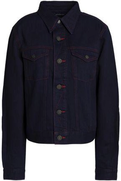 Shop Calvin Klein Jeans Est.1978 Appliquéd Denim Jacket In Dark Denim