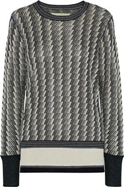 Shop By Malene Birger Bilijean Metallic Jacquard-knit Sweater In Black