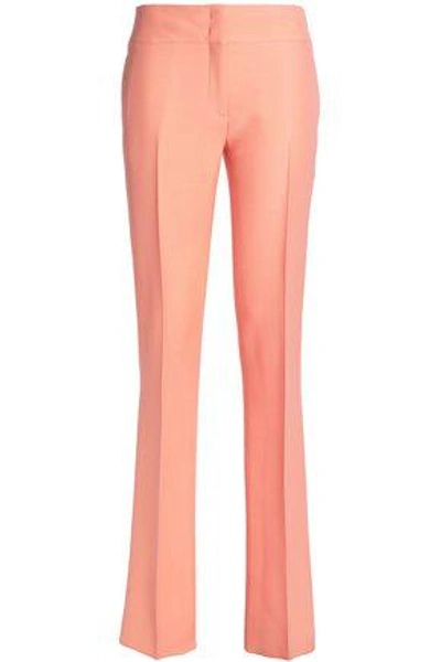 Shop Emilio Pucci Woman Wool And Silk-blend Crepe Straight-leg Pants Peach