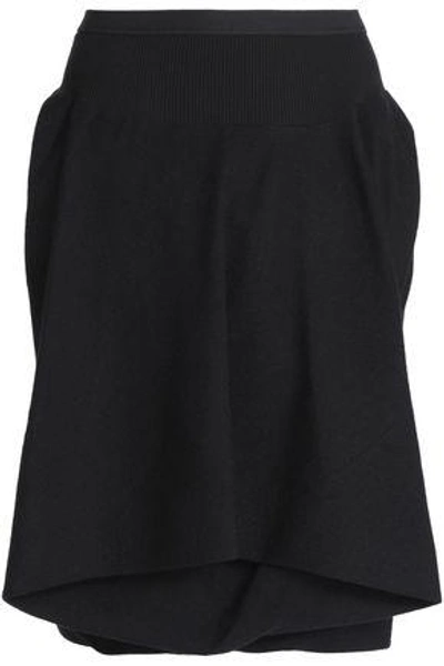 Shop Rick Owens Woman Layered Wool Shorts Black