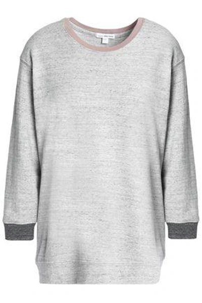 Shop James Perse Woman Mélange Cotton-terry Sweatshirt Light Gray