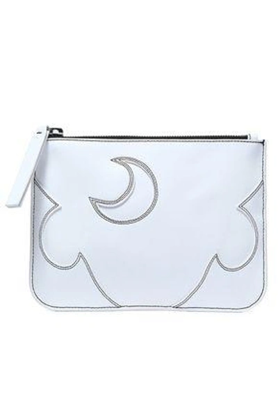 Shop Mcq By Alexander Mcqueen Mcq Alexander Mcqueen Woman Embroidered Leather Pouch White