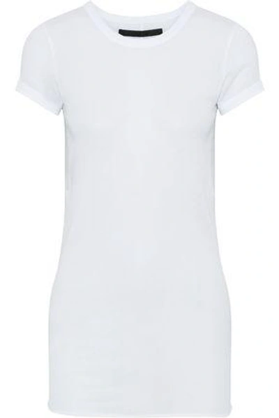 Shop Enza Costa Woman Pima Cotton-jersey T-shirt White