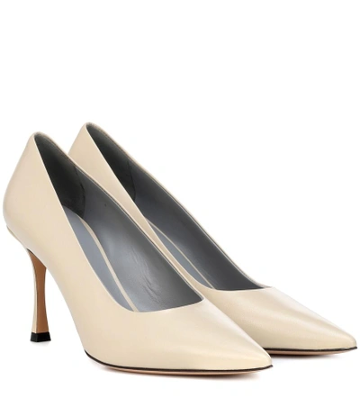 Shop The Row Champagne Leather Pumps In Beige
