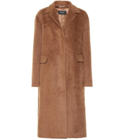 Shop Rochas Alpaca And Wool Coat In Brown