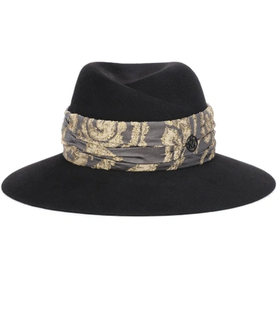 Shop Maison Michel Virginie Rabbit-felt Fedora In Black