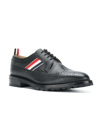 Shop Thom Browne Tricolor Webbing Classic Longwing Brogue