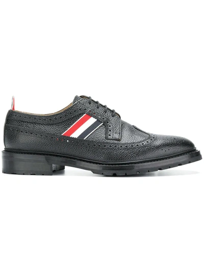 Shop Thom Browne Tricolor Webbing Classic Longwing Brogue
