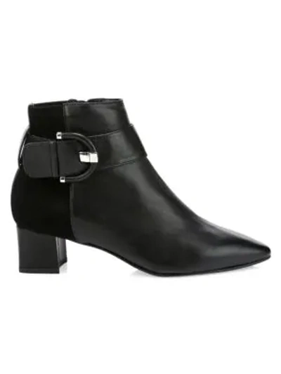 Aquatalia Phiona Leather Ankle Boots In Black ModeSens