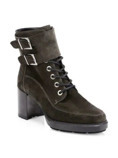 Shop Aquatalia Irene Suede Ankle Boots In Anthracite
