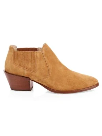 Shop Tod's Tex Suede Short Ankle Boots In Light Brown