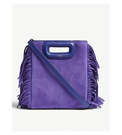 Maje M Mini Suede Shoulder Bag In Purple | ModeSens