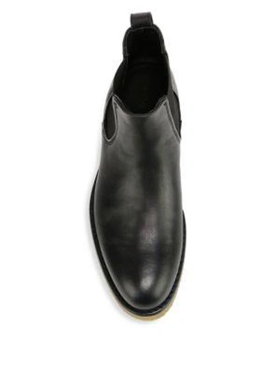 Shop Vince Cressler Leather Chelsea Boots In Black