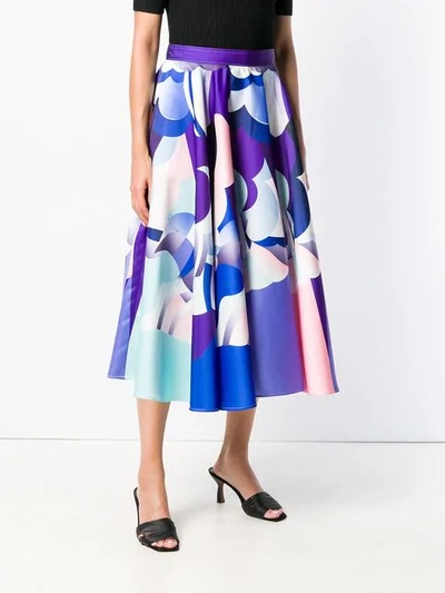 Shop Emilio Pucci Printed Midi Skirt In Blue