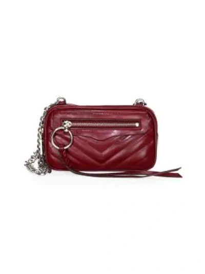 Shop Rebecca Minkoff Quilted Leather Crossbody Bag In Bordeaux