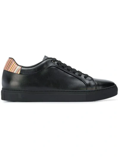 Shop Ps By Paul Smith Striped Heel Detail Sneakers - Black