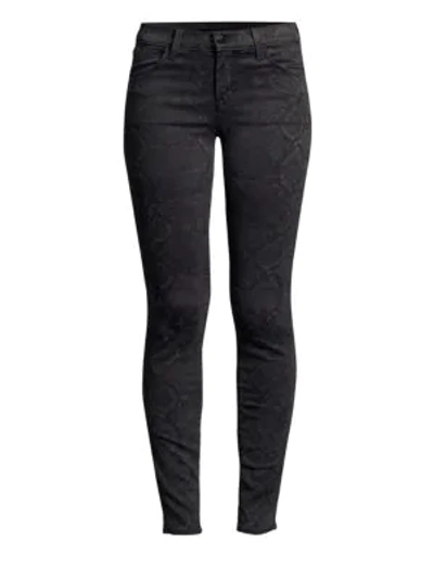 Shop J Brand 620 Mid-rise Python Super Skinny Jeans In Venom