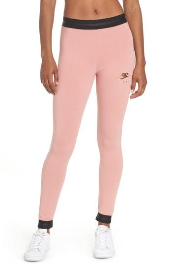 Nike Sportswear Air Leggings In Rust Pink/ Black | ModeSens