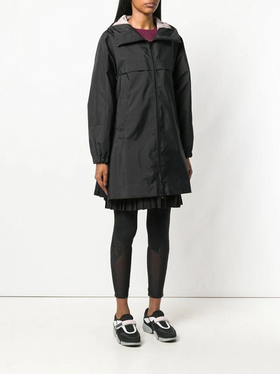 Shop Pinko Hooded Raincoat In Black