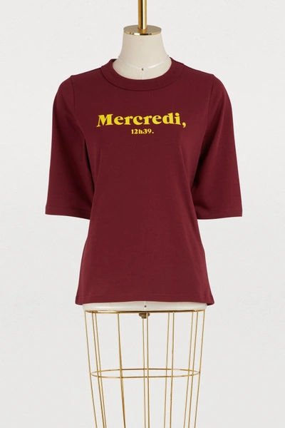 Shop Jour/né Mercredi, 12h39. Cotton T-shirt In Burgundy